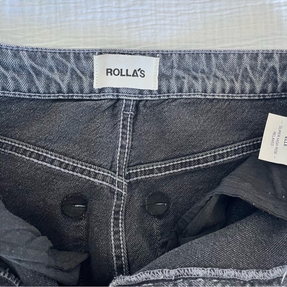 ROLLA’S Elle Super High Rise Relaxed fit Black Jeans in Comfort Smoke Size 26 - Picture 13 of 15